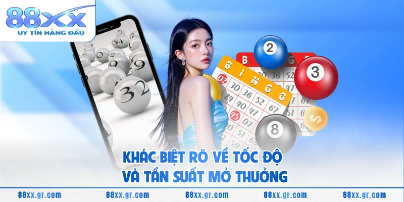 Khác biệt rõ về tốc độ và tần suất mở thưởng